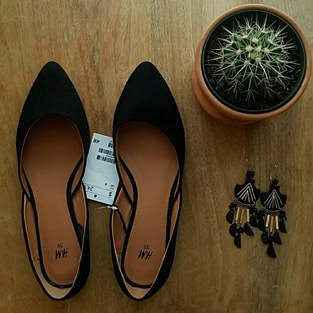 H&M Black Flats NWT
